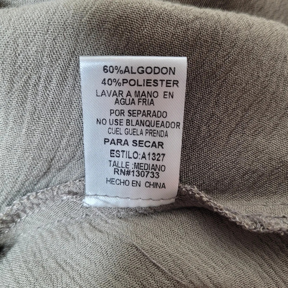 Umgee Taupe and Tasseled Hankerchief Dress sz M - Picture 7 of 8